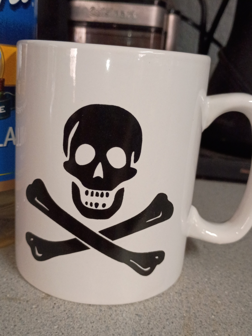 Monochrome Skull & Crossbones Hot Beverage Mug!